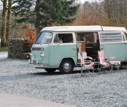 Volkswagen campervan at Skelwith Fold Caravan Park