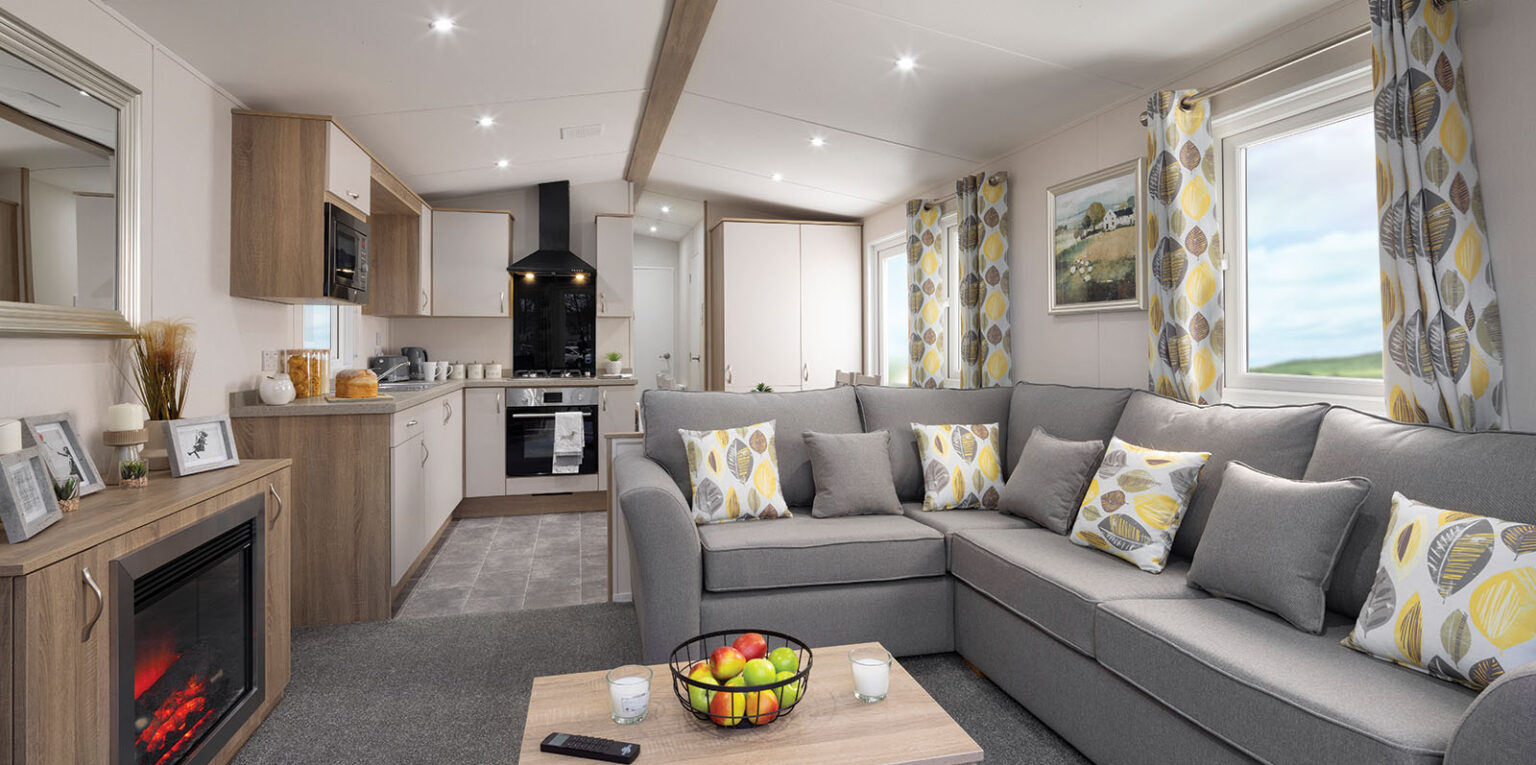 pitch 159 holiday home kitchen from lounge