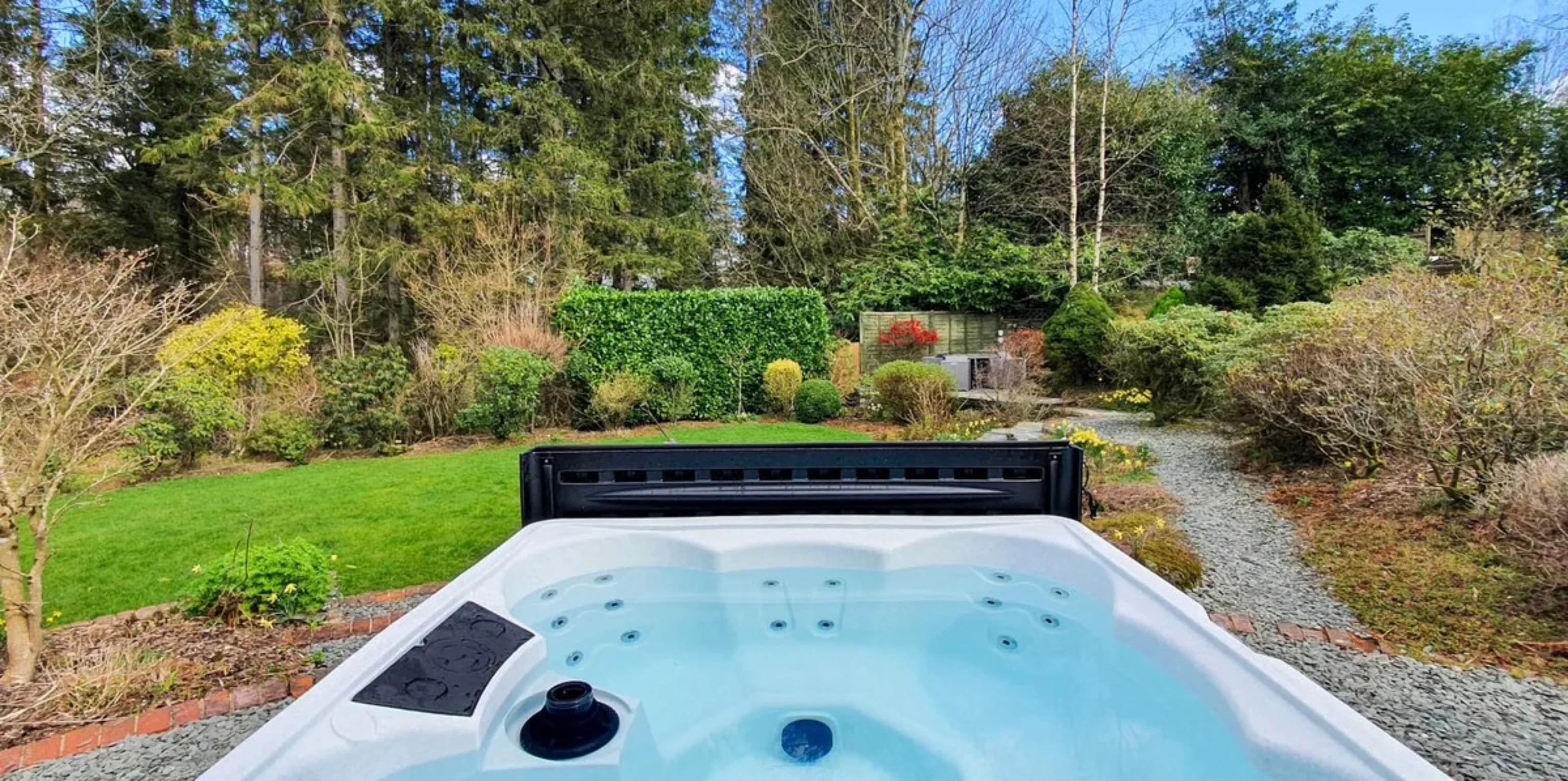 cottage number one in the lake district's private hot tub
